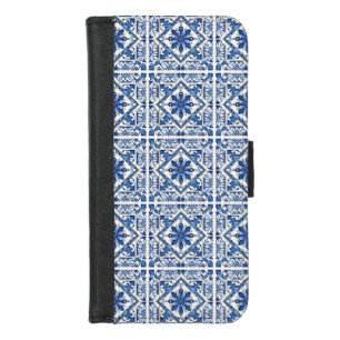 Mediterranean Tiles, Portuguese, Azulejo, Majolica iPhone 8/7 Wallet Case