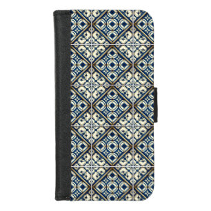 Mediterranean Tiles, Portuguese, Azulejo, Majolica iPhone 8/7 Wallet Case