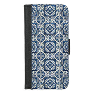 Mediterranean Tiles, Portuguese, Azulejo, Majolica iPhone 8/7 Wallet Case