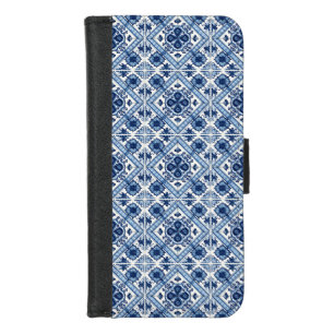 Mediterranean Tiles, Portuguese, Azulejo, Majolica iPhone 8/7 Wallet Case