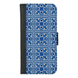Mediterranean Tiles, Portuguese, Azulejo, Majolica iPhone 8/7 Wallet Case
