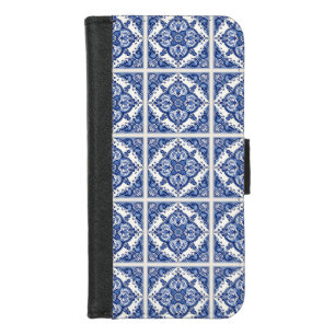 Mediterranean Tiles, Portuguese, Azulejo, Majolica iPhone 8/7 Wallet Case