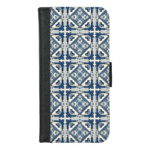 Mediterranean Tiles, Portuguese, Azulejo, Majolica iPhone 8/7 Wallet Case