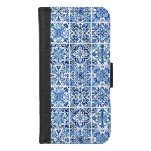 Mediterranean Tiles, Portuguese, Azulejo, Majolica iPhone 8/7 Wallet Case