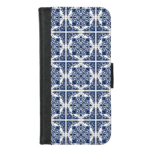 Mediterranean Tiles, Portuguese, Azulejo, Majolica iPhone 8/7 Wallet Case