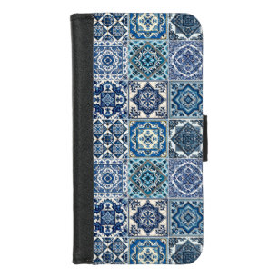 Mediterranean Tiles, Portuguese, Azulejo, Majolica iPhone 8/7 Wallet Case