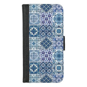 Mediterranean Tiles, Portuguese, Azulejo, Majolica iPhone 8/7 Wallet Case