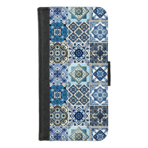 Mediterranean Tiles, Portuguese, Azulejo, Majolica iPhone 8/7 Wallet Case