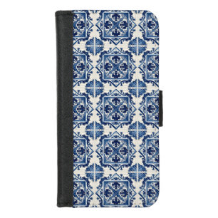 Mediterranean Tiles, Portuguese, Azulejo, Majolica iPhone 8/7 Wallet Case