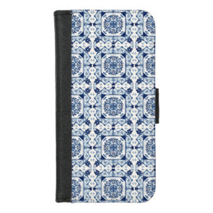 Mediterranean Tiles, Portuguese, Azulejo, Majolica iPhone 8/7 Wallet Case