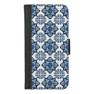 Mediterranean Tiles, Portuguese, Azulejo, Majolica iPhone 8/7 Wallet Case