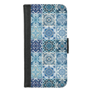 Mediterranean Tiles, Portuguese, Azulejo, Majolica iPhone 8/7 Wallet Case