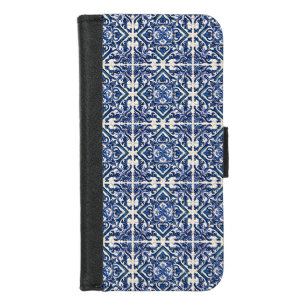 Mediterranean Tiles, Portuguese, Azulejo, Majolica iPhone 8/7 Wallet Case