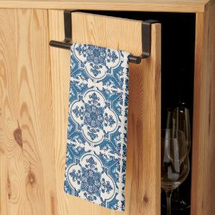 Mediterranean Tiles, Portuguese, Azulejo, Majolica Kitchen Towel