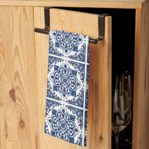 Mediterranean Tiles, Portuguese, Azulejo, Majolica Kitchen Towel