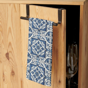 Mediterranean Tiles, Portuguese, Azulejo, Majolica Kitchen Towel