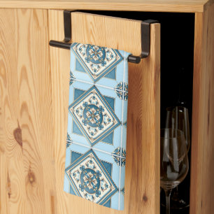Mediterranean Tiles, Portuguese, Azulejo, Majolica Kitchen Towel