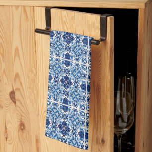 Mediterranean Tiles, Portuguese, Azulejo, Majolica Kitchen Towel