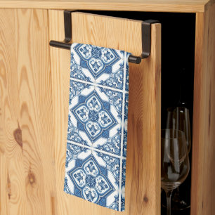 Mediterranean Tiles, Portuguese, Azulejo, Majolica Kitchen Towel