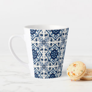 Mediterranean Tiles, Portuguese, Azulejo, Majolica Latte Mug