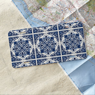 Mediterranean Tiles, Portuguese, Azulejo, Majolica License Plate