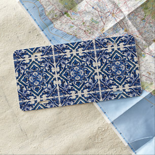 Mediterranean Tiles, Portuguese, Azulejo, Majolica License Plate