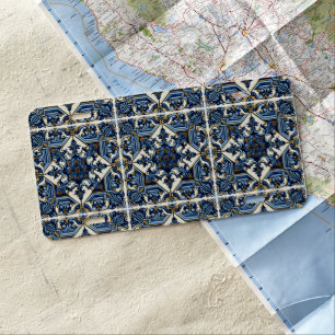 Mediterranean Tiles, Portuguese, Azulejo, Majolica License Plate