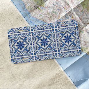 Mediterranean Tiles, Portuguese, Azulejo, Majolica License Plate