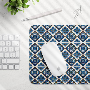 Mediterranean Tiles, Portuguese, Azulejo, Majolica Mouse Pad