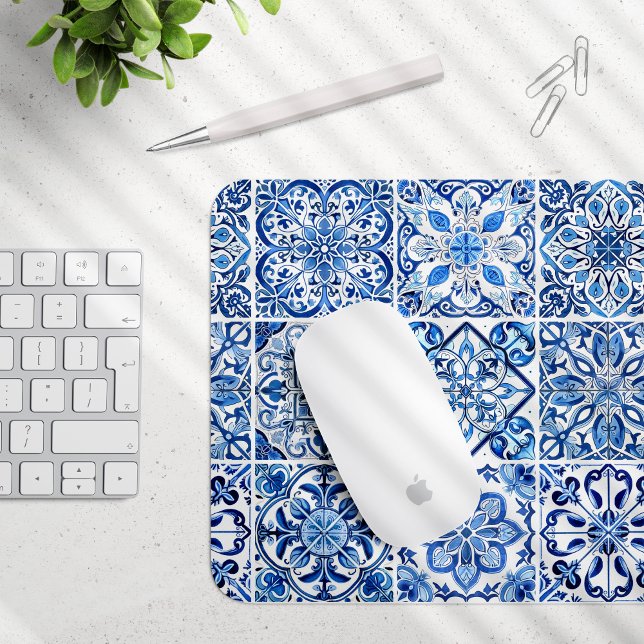Mediterranean Tiles, Portuguese, Azulejo, Majolica Mouse Pad (Creator Uploaded)