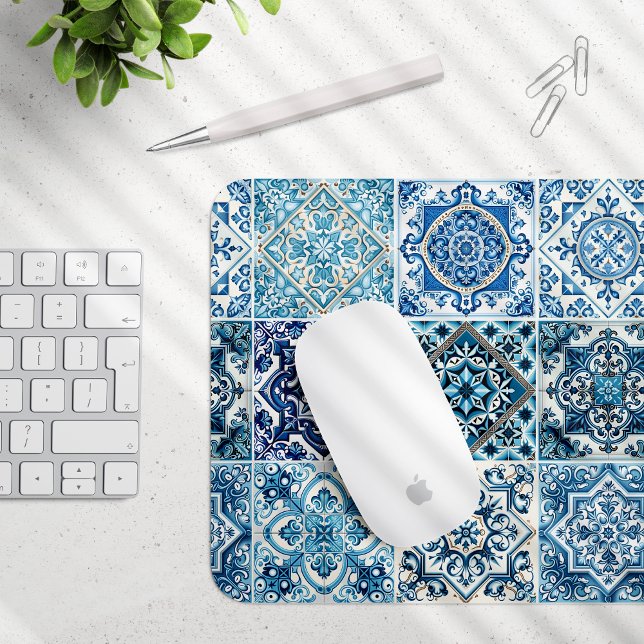 Mediterranean Tiles, Portuguese, Azulejo, Majolica Mouse Pad (Creator Uploaded)