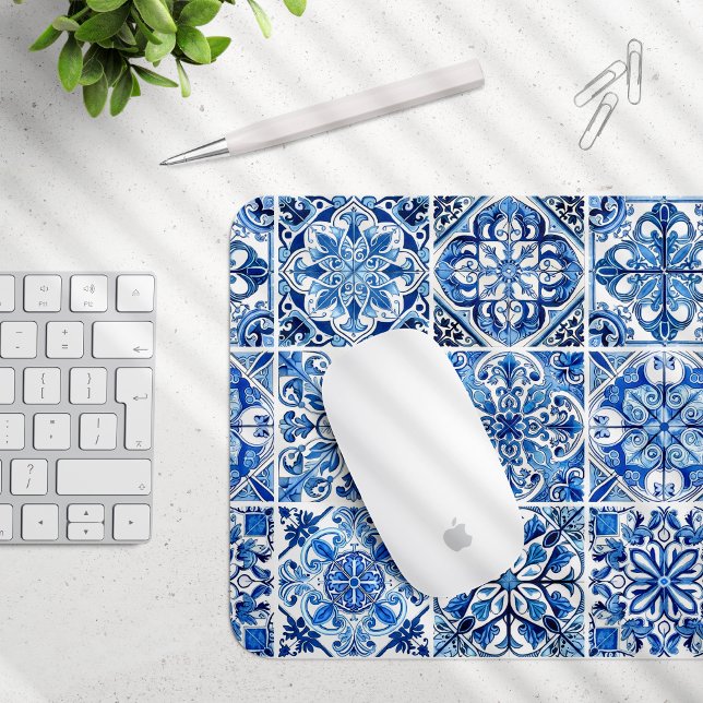 Mediterranean Tiles, Portuguese, Azulejo, Majolica Mouse Pad (Creator Uploaded)