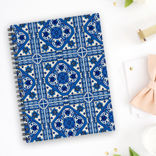 Mediterranean Tiles, Portuguese, Azulejo, Majolica Notebook