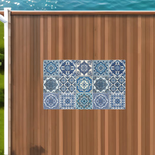 Mediterranean Tiles, Portuguese, Azulejo, Majolica Outdoor Rug