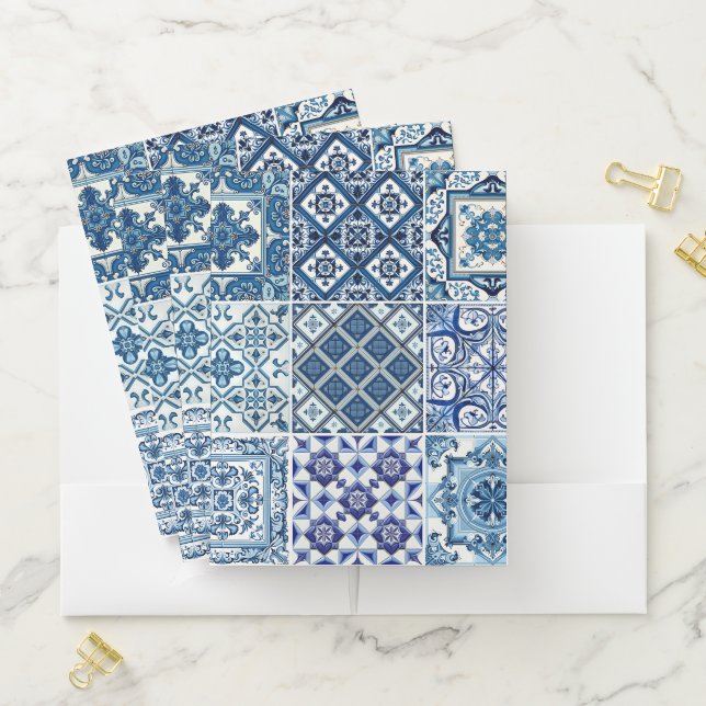 Mediterranean Tiles, Portuguese, Azulejo, Majolica Pocket Folder (In Situ)