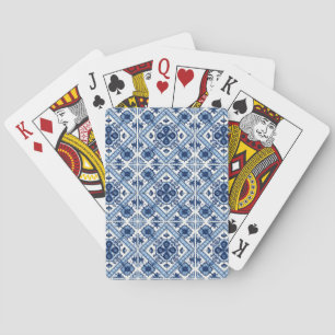 Mediterranean Tiles, Portuguese, Azulejo, Majolica Poker Cards