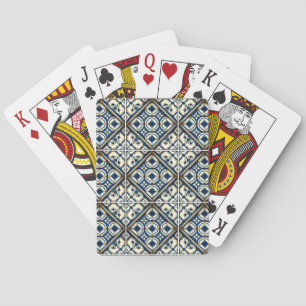 Mediterranean Tiles, Portuguese, Azulejo, Majolica Poker Cards
