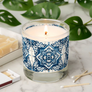 Mediterranean Tiles, Portuguese, Azulejo, Majolica Scented Candle