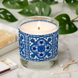 Mediterranean Tiles, Portuguese, Azulejo, Majolica Scented Candle
