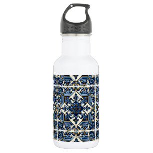 Mediterranean Tiles, Portuguese, Azulejo, Majolica Stainless Steel Water Bottle