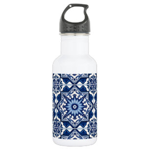 Mediterranean Tiles, Portuguese, Azulejo, Majolica Stainless Steel Water Bottle