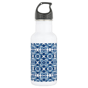 Mediterranean Tiles, Portuguese, Azulejo, Majolica Stainless Steel Water Bottle
