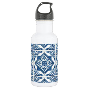 Mediterranean Tiles, Portuguese, Azulejo, Majolica Stainless Steel Water Bottle