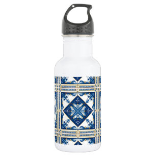 Mediterranean Tiles, Portuguese, Azulejo, Majolica Stainless Steel Water Bottle
