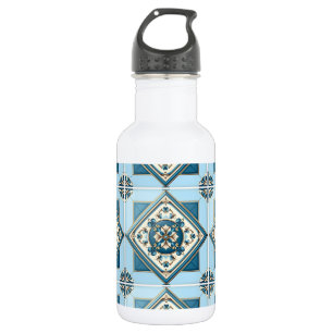 Mediterranean Tiles, Portuguese, Azulejo, Majolica Stainless Steel Water Bottle