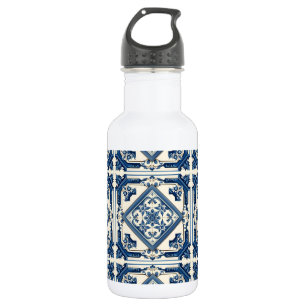 Mediterranean Tiles, Portuguese, Azulejo, Majolica Stainless Steel Water Bottle