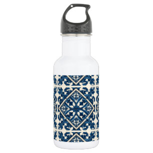 Mediterranean Tiles, Portuguese, Azulejo, Majolica Stainless Steel Water Bottle