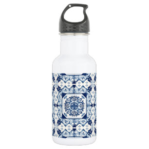 Mediterranean Tiles, Portuguese, Azulejo, Majolica Stainless Steel Water Bottle