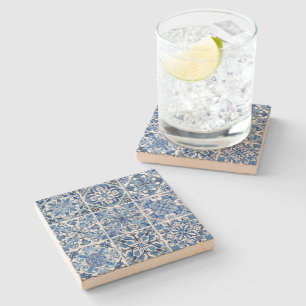 Mediterranean Tiles, Portuguese, Azulejo, Majolica Stone Coaster