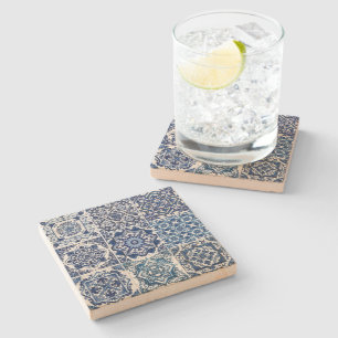 Mediterranean Tiles, Portuguese, Azulejo, Majolica Stone Coaster